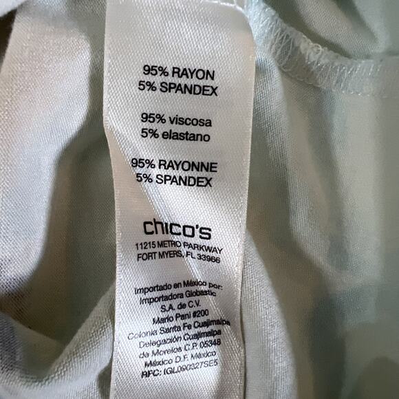 Chico's 2 chicos large Cream Mandala Angled Alyssa Ruched Sleeve Shirt bohemian - Picture 8 of 12